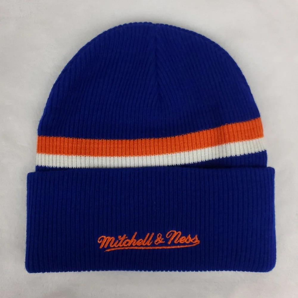 Cleveland Cavs Mitchell & Ness NBA Cuff Knit Beanie Hat Cap 3D Logo Blue New‎